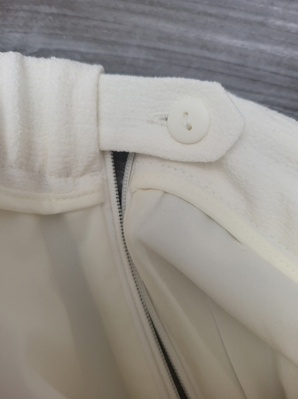 J. Jill Wide Leg Trousers Ivory Double Knit Crepe Size 12 Tall - Picture 7 of 10